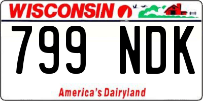 WI license plate 799NDK
