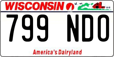 WI license plate 799NDO