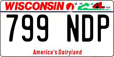 WI license plate 799NDP