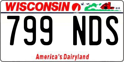 WI license plate 799NDS