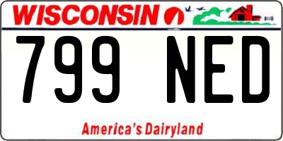 WI license plate 799NED