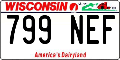 WI license plate 799NEF