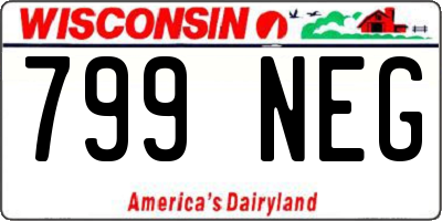 WI license plate 799NEG