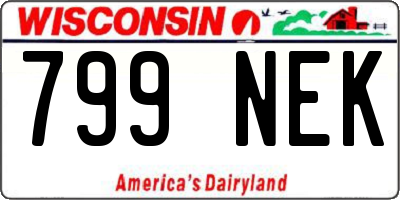 WI license plate 799NEK