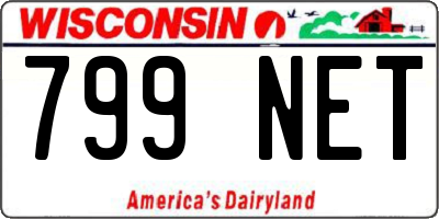 WI license plate 799NET