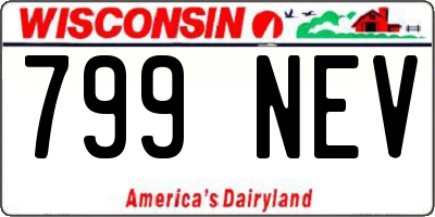WI license plate 799NEV