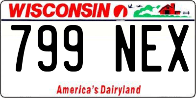 WI license plate 799NEX