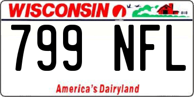 WI license plate 799NFL