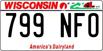 WI license plate 799NFO