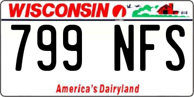 WI license plate 799NFS