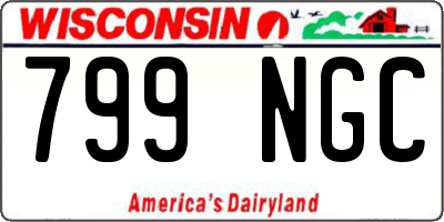 WI license plate 799NGC