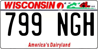 WI license plate 799NGH