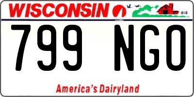 WI license plate 799NGO