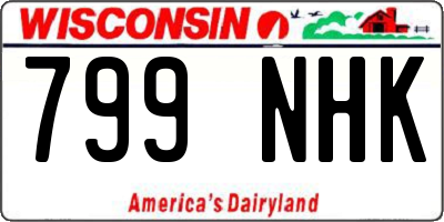 WI license plate 799NHK