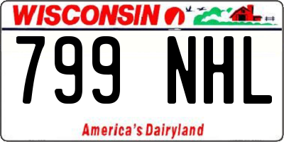 WI license plate 799NHL
