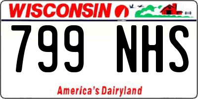 WI license plate 799NHS