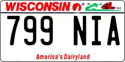 WI license plate 799NIA