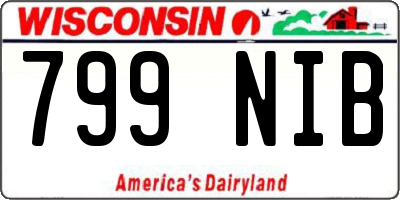 WI license plate 799NIB