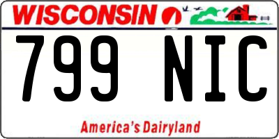 WI license plate 799NIC