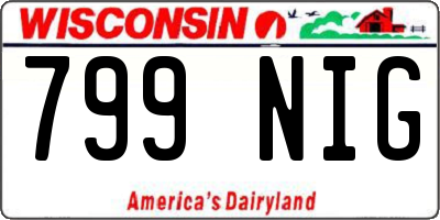 WI license plate 799NIG