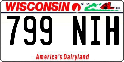 WI license plate 799NIH