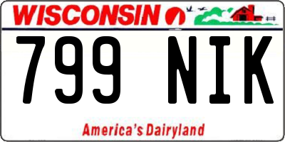 WI license plate 799NIK