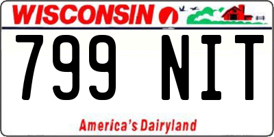 WI license plate 799NIT