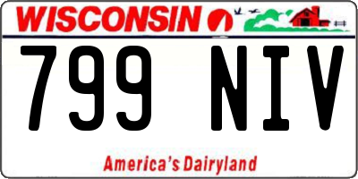 WI license plate 799NIV