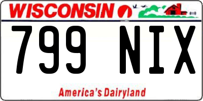 WI license plate 799NIX