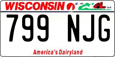 WI license plate 799NJG