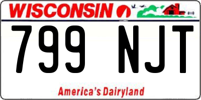 WI license plate 799NJT