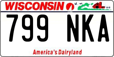 WI license plate 799NKA