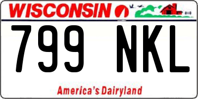 WI license plate 799NKL