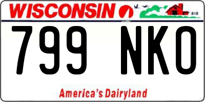 WI license plate 799NKO