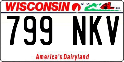 WI license plate 799NKV