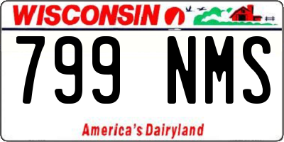 WI license plate 799NMS