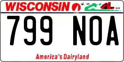 WI license plate 799NOA