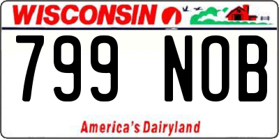 WI license plate 799NOB