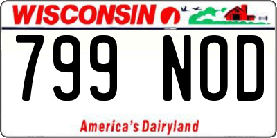 WI license plate 799NOD