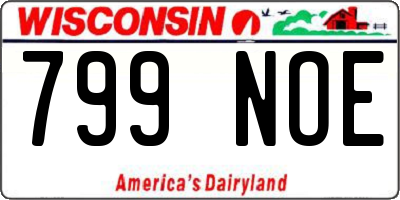 WI license plate 799NOE
