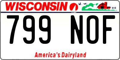 WI license plate 799NOF