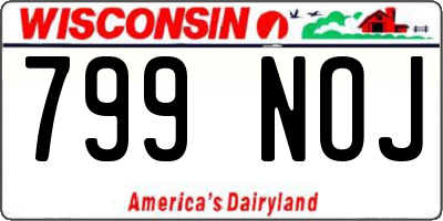 WI license plate 799NOJ