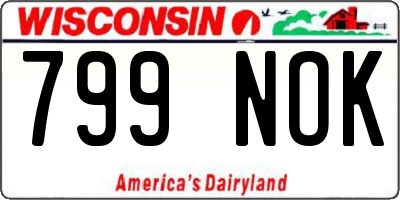 WI license plate 799NOK
