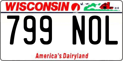 WI license plate 799NOL