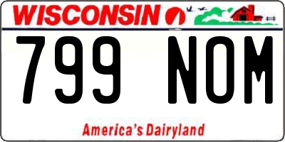 WI license plate 799NOM