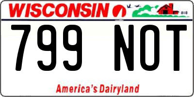 WI license plate 799NOT