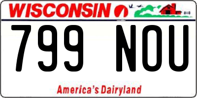WI license plate 799NOU