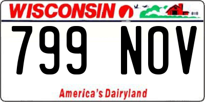 WI license plate 799NOV