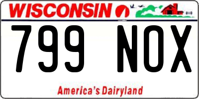 WI license plate 799NOX