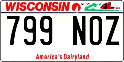 WI license plate 799NOZ